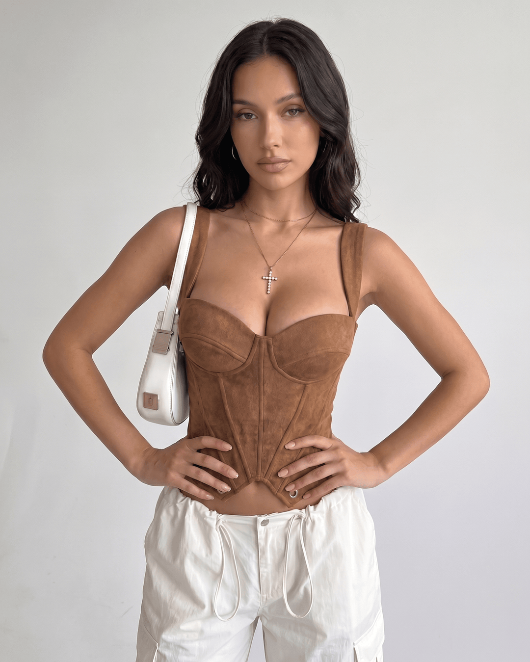 Elegante top corset estructurado para mujer, moda de fiesta y noche.