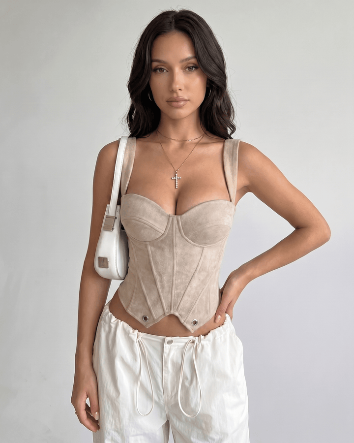 Corset elegante para mujer, perfecto para look de streetwear o noche.