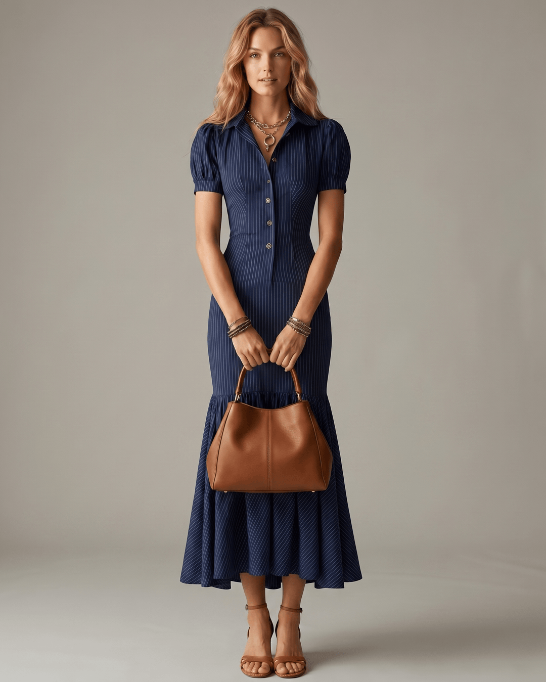 Ropa casual de verano: vestido maxi con rayas verticales para mujer, cómodo y chic.