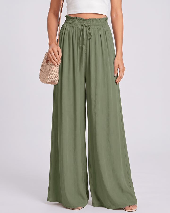 Pantalones Selene de mujer para verano, pierna ancha y cintura alta, súper cómodos.