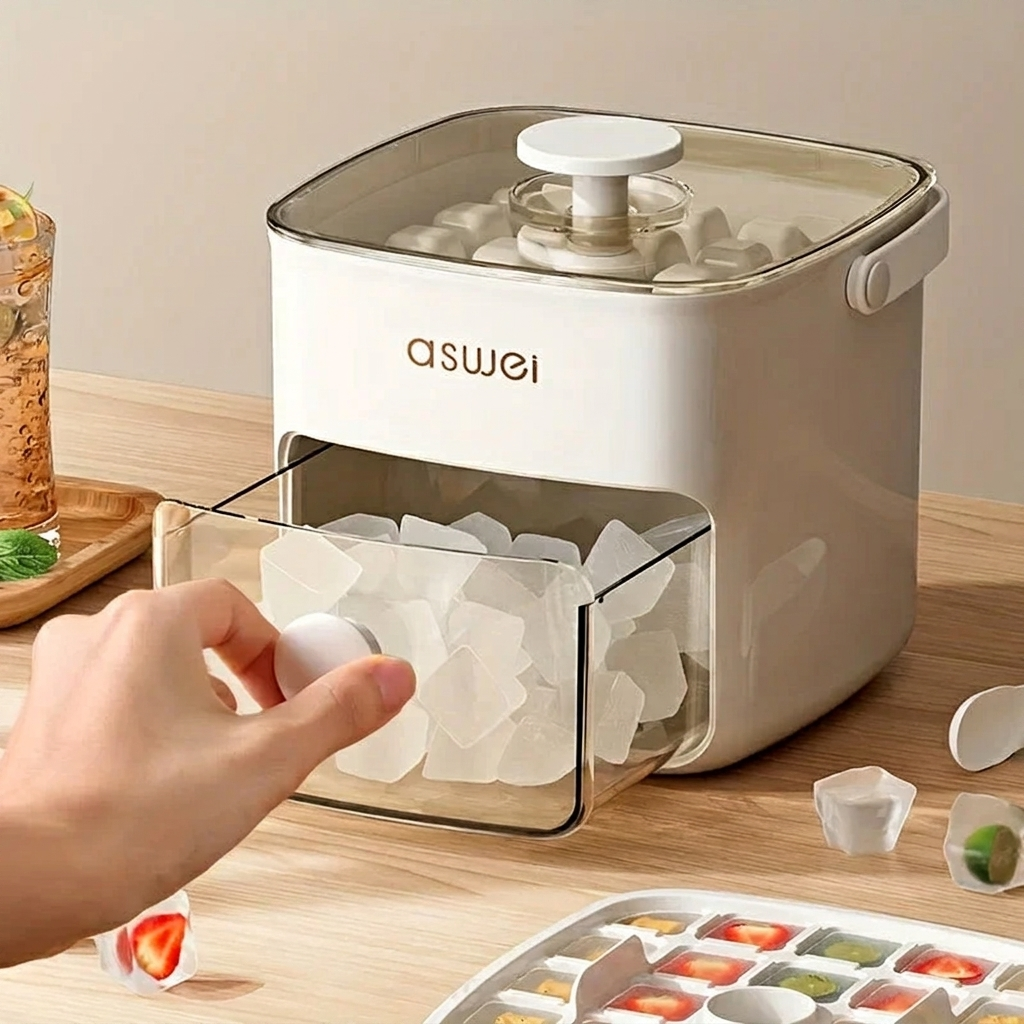 Electrodoméstico de hielo práctico y compacto para cocina o bar, asegura hielo fresco para tus bebidas y reuniones.