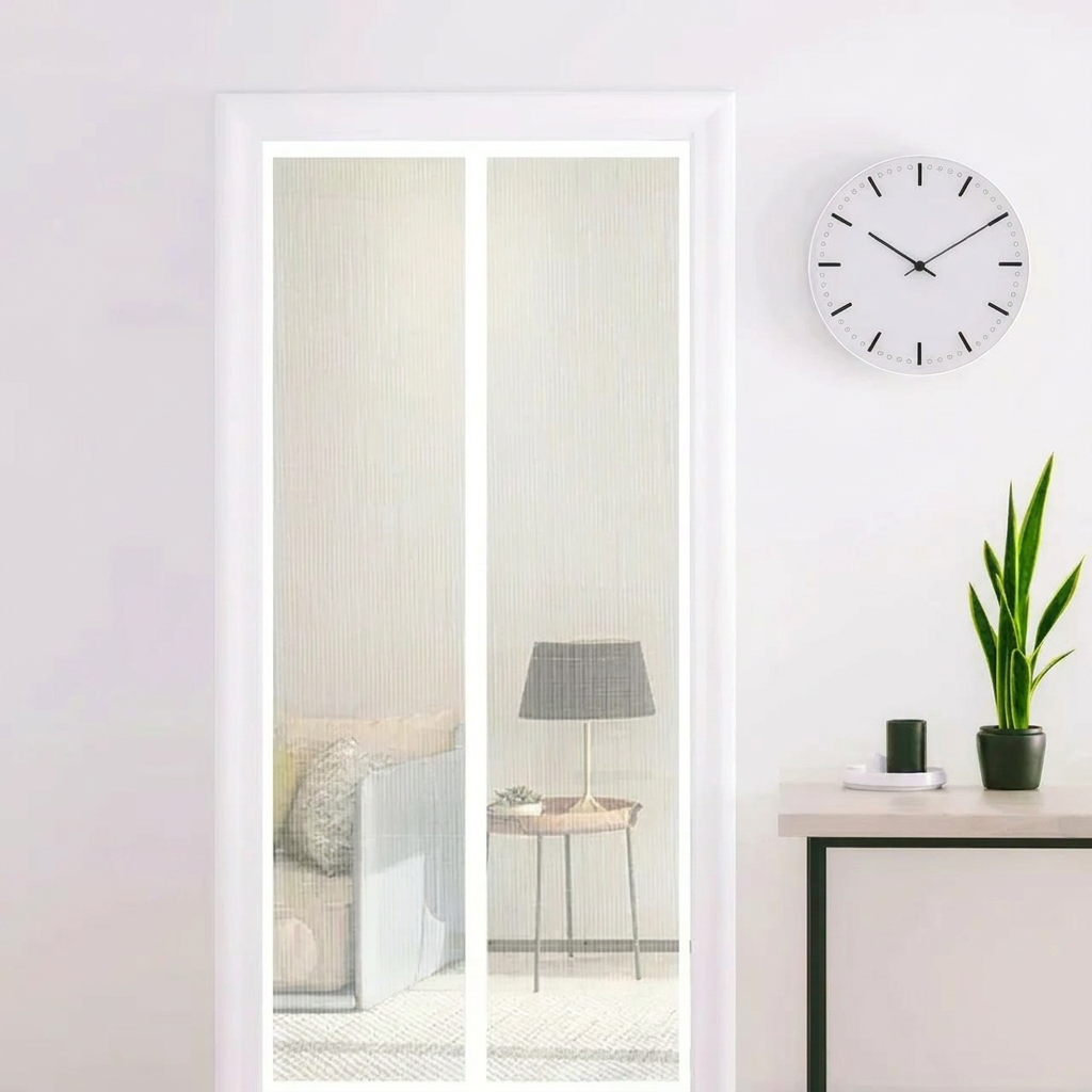 Puerta magnética de malla para hogar, fácil de instalar, cierre automático, protege de insectos, ideal para el verano.