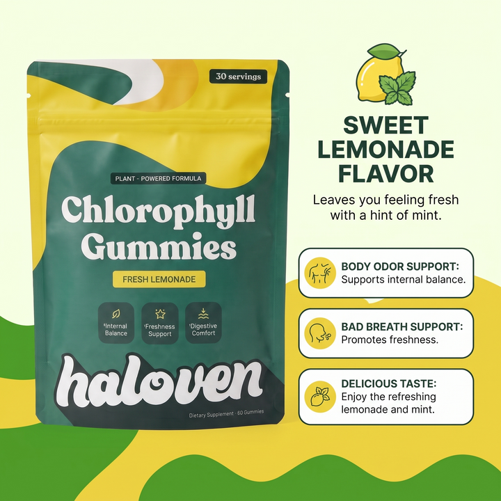 Gominolas de clorofila sabor menta, refrescan el aliento y apoyan la digestión.