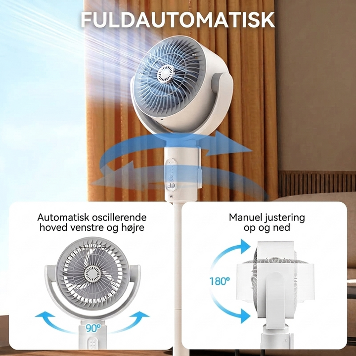 Ventilador de pie blanco oscilante mvb26 con control remoto. Brinda una brisa fresca y uniforme en tu hogar u oficina.
