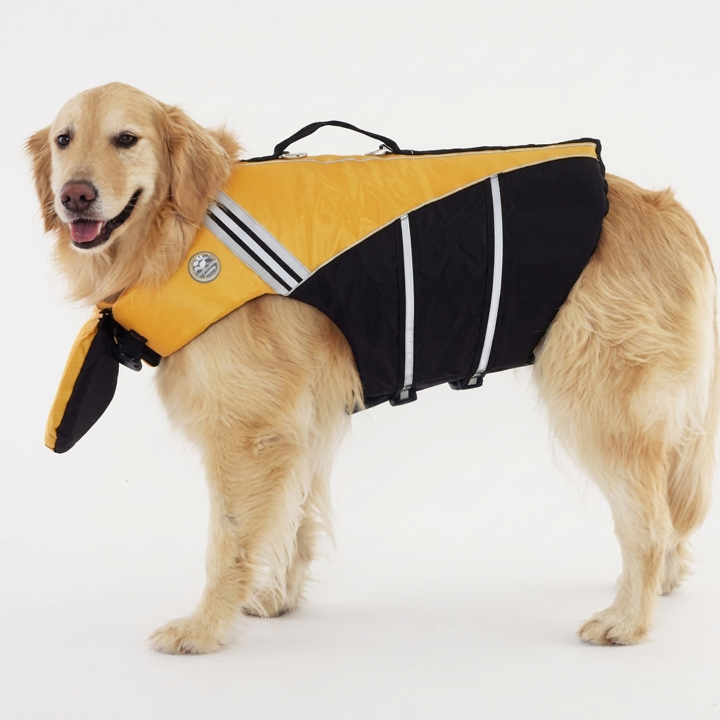 Chaleco flotador para perros CJ26 ajustable, garantiza un ajuste seguro y cómodo para todas las razas de mascotas.