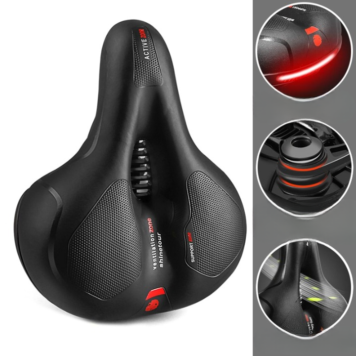 Confort total en silla de bicicleta, asiento ergonómico y antipresión para largos recorridos.