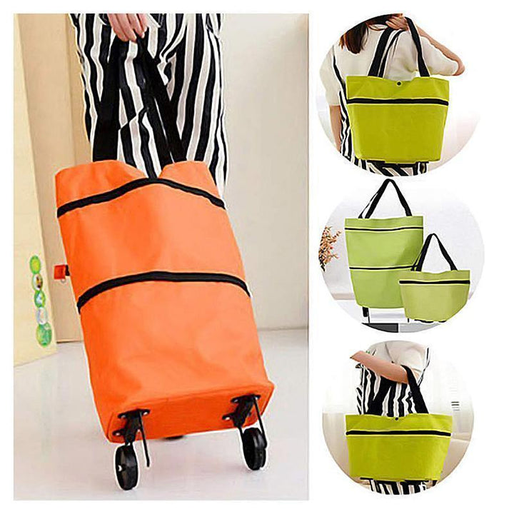 Bolso de tela Oxford para compras, plegable, con ruedas y diseño ecológico para mujer.
