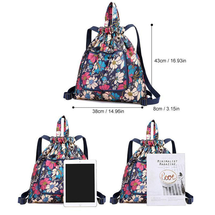 Mochila de nylon ligera, plegable e impermeable, perfecta para senderismo y aventura.