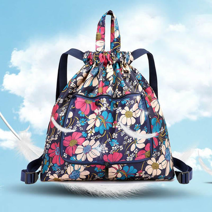 Mochila de nylon plegable unisex, impermeable, con cierre de cuerda para viaje.