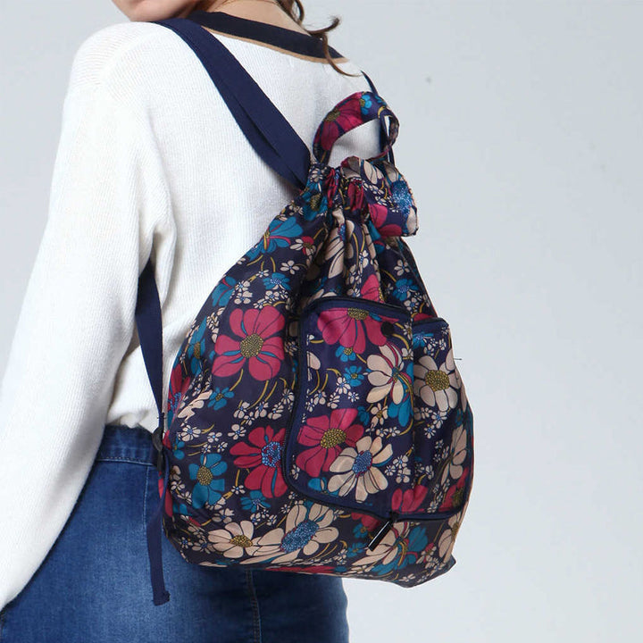 Mochila multiuso plegable, impermeable y unisex, con cierre de cuerda, para viaje y gym.