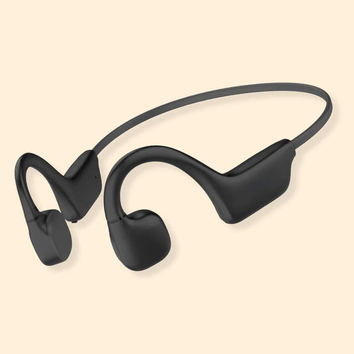 Auriculares impermeables IPX5 de conducción ósea, duraderos para entrenamientos intensos.