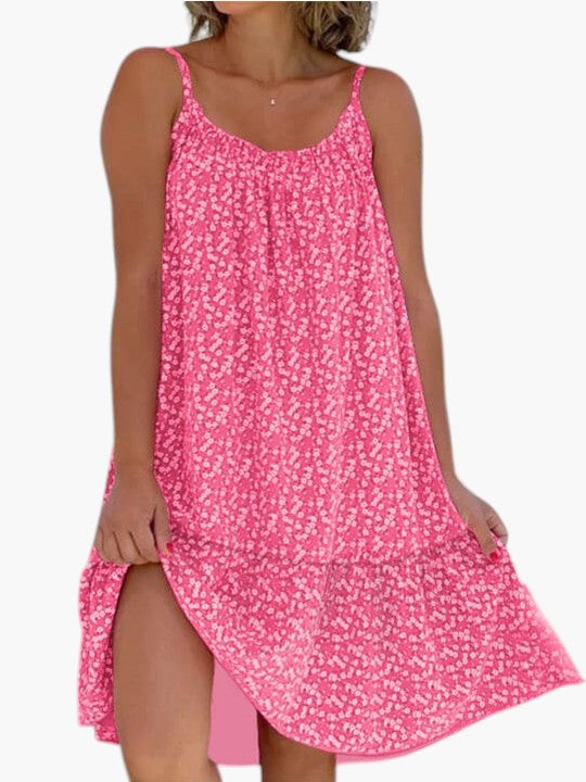 Vestido fluido de verano para mujer con estampado vibrante. Cómodo, ligero, ideal para playa y vacaciones.
