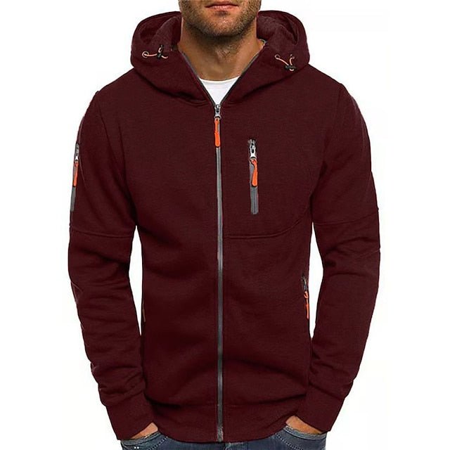 Moda hombre: chaqueta con capucha, bolsillos, estilo moderno y protección ligera. Ideal para otoño.