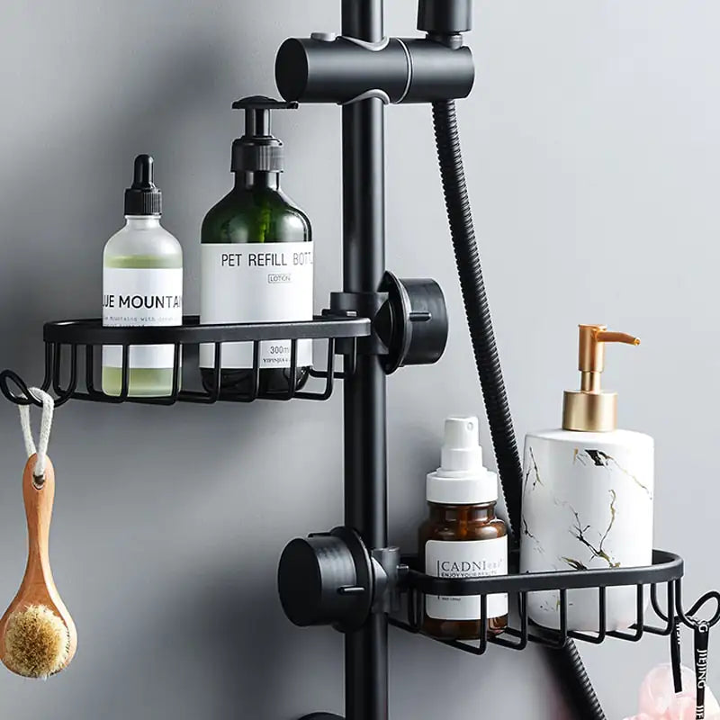 Estante de ducha AquaGrip anti-óxido. Solución de almacenamiento duradero para organizar tu baño con estilo y ahorro de espacio.