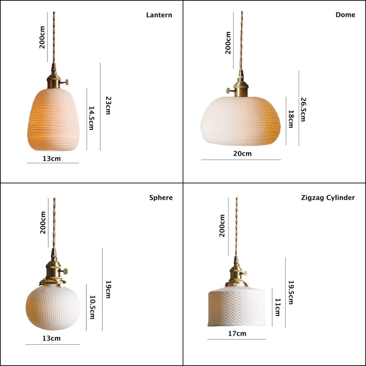 Elegante lámpara de cerámica colgante con LED, estilo japonés minimalista, para ambiente cálido hogar.