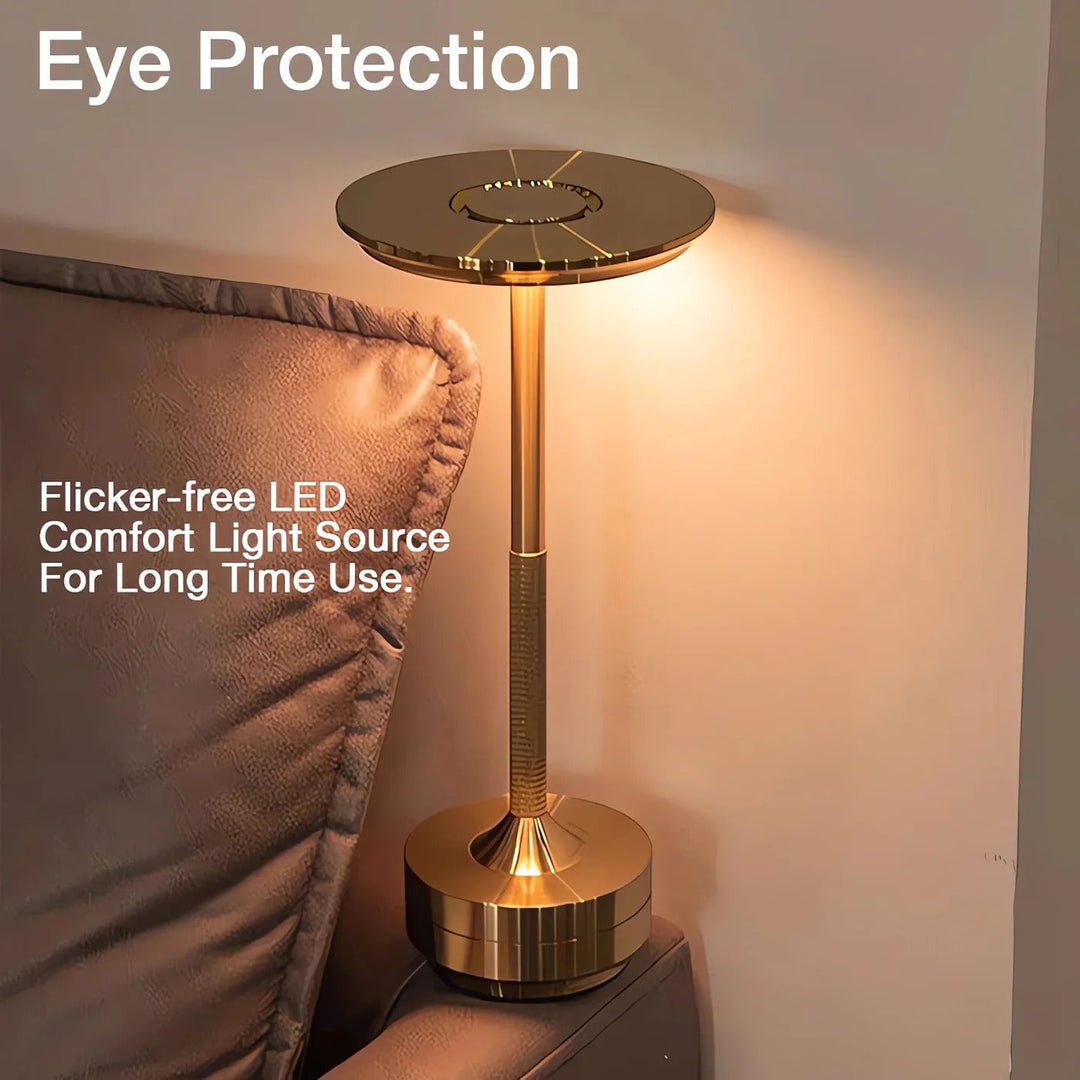 Lámpara LED inalámbrica moderna de mesa. Diseño nórdico, recargable con control táctil, ideal luz decorativa.
