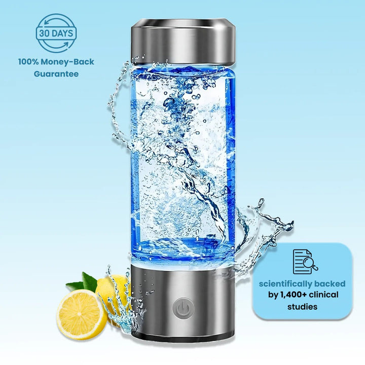 Botella de agua de hidrógeno innovadora, portátil y con carga USB para tu bienestar.