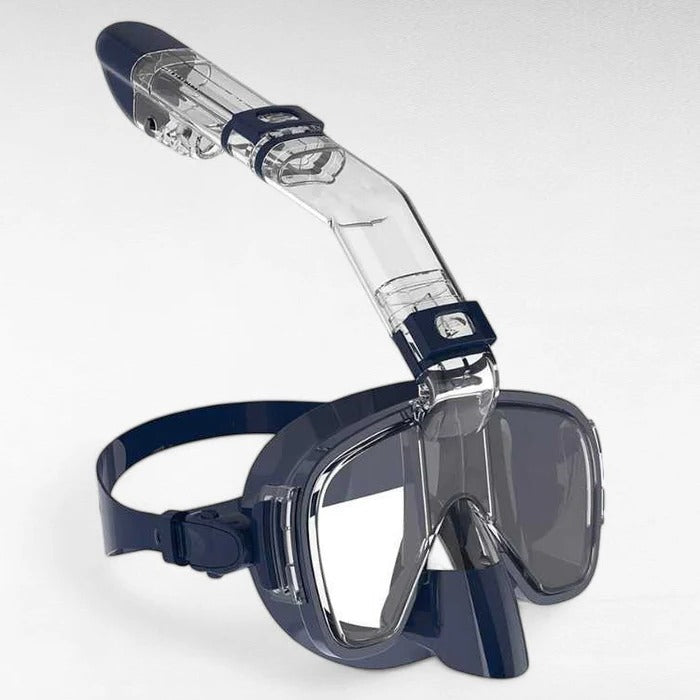 Máscara snorkel unisex con tubo seco integrado y lente antivaho. Experiencia subacuática superior.