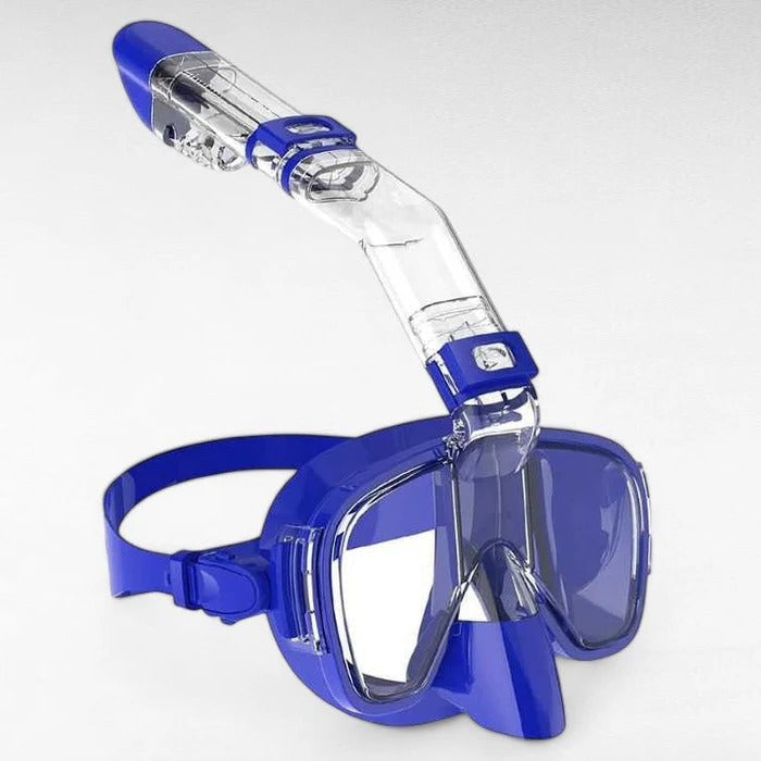 Equipo de buceo unisex: máscara de snorkel panorámica con sistema anti-agua y visión 180°.