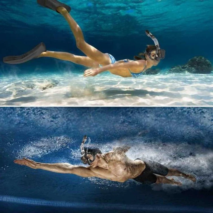 Explora con la máscara de snorkel unisex, diseño panorámico y tecnología anti-agua para ver todo.