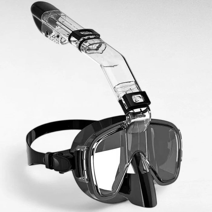 Máscara snorkel panorámica unisex con sistema anti-agua. Ideal buceo y natación, vista 180°.