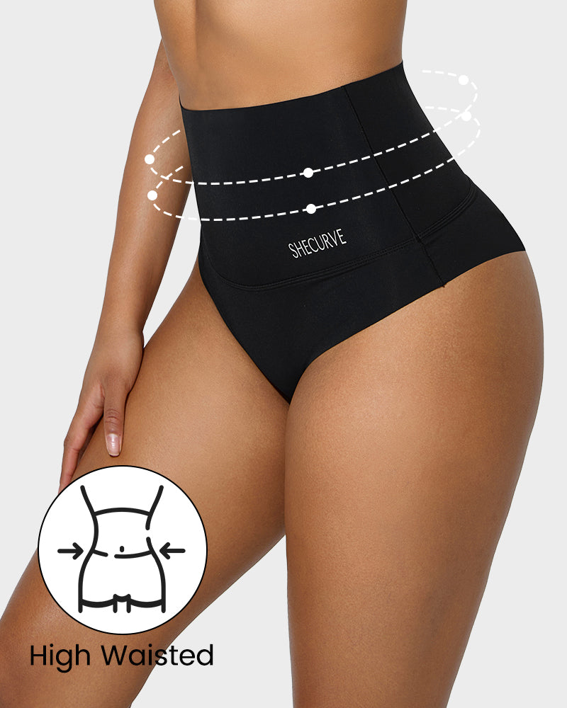 Paquete de 3 bragas de mujer suavizantes de tiro alto, diseñadas con control abdominal para máxima comodidad.