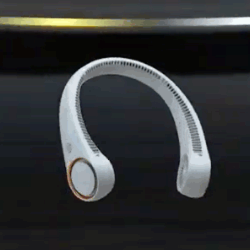 Ventilador de cuello portátil para deporte y viaje, diseño unisex sin aspas, aire fresco manos libres.