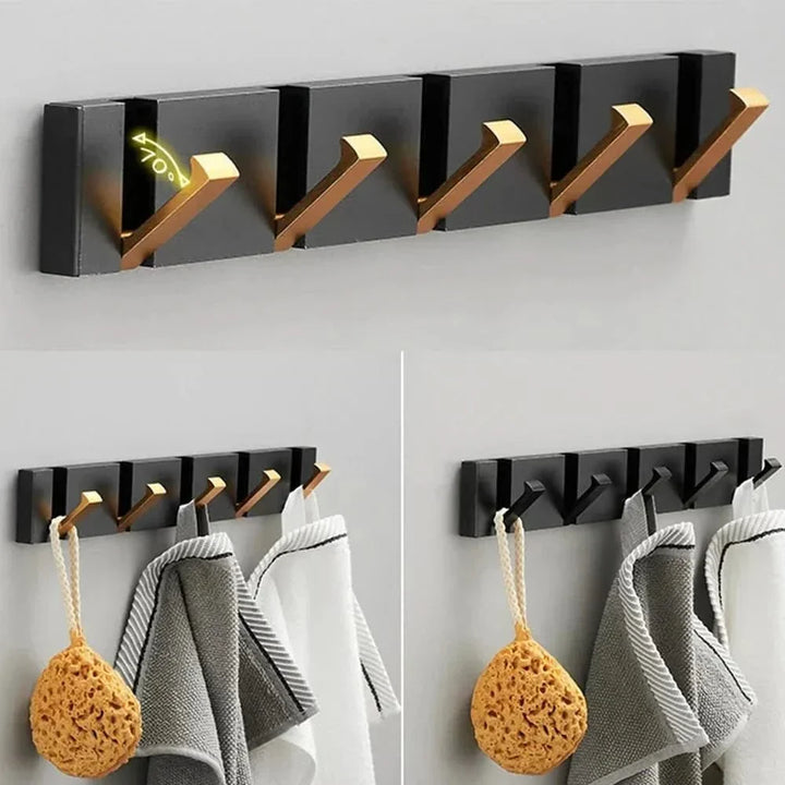 Gancho adhesivo resistente, diseño plegable. Perfecto para chaquetas en el pasillo.
