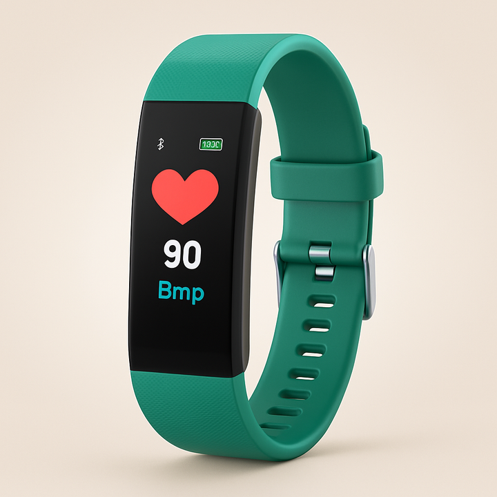 Reloj inteligente para el bienestar de mayores, con seguimiento de salud y fitness. Diseño ergonómico con correa de silicona.