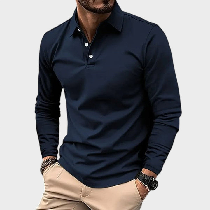 Polo de manga larga para hombre, diseño sofisticado y casual, perfecto para un estilo elegante y moderno diario.