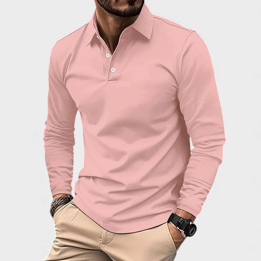 Polo de hombre de manga larga, máximo confort diario. Tejido suave y transpirable para un estilo casual duradero.
