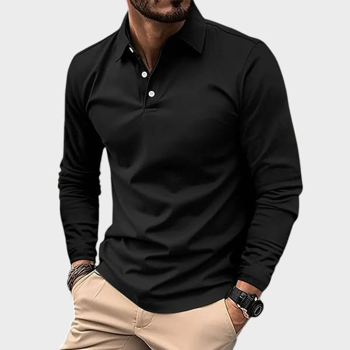 Polo de manga larga masculino, versátil para cualquier ocasión casual. Combina elegancia y confort en tu día a día.