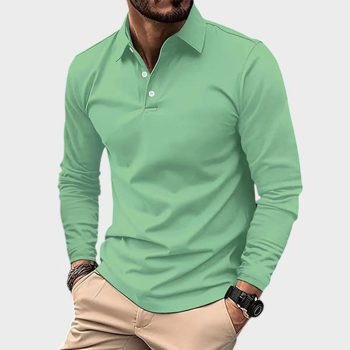 Polo de hombre de manga larga, combina confort diario y elegancia casual. Un básico imprescindible para tu estilo moderno.