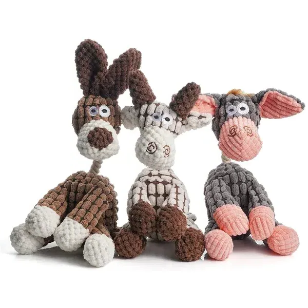 Juguete de peluche duradero para perros masticadores agresivos. Resistente y seguro para mascotas.