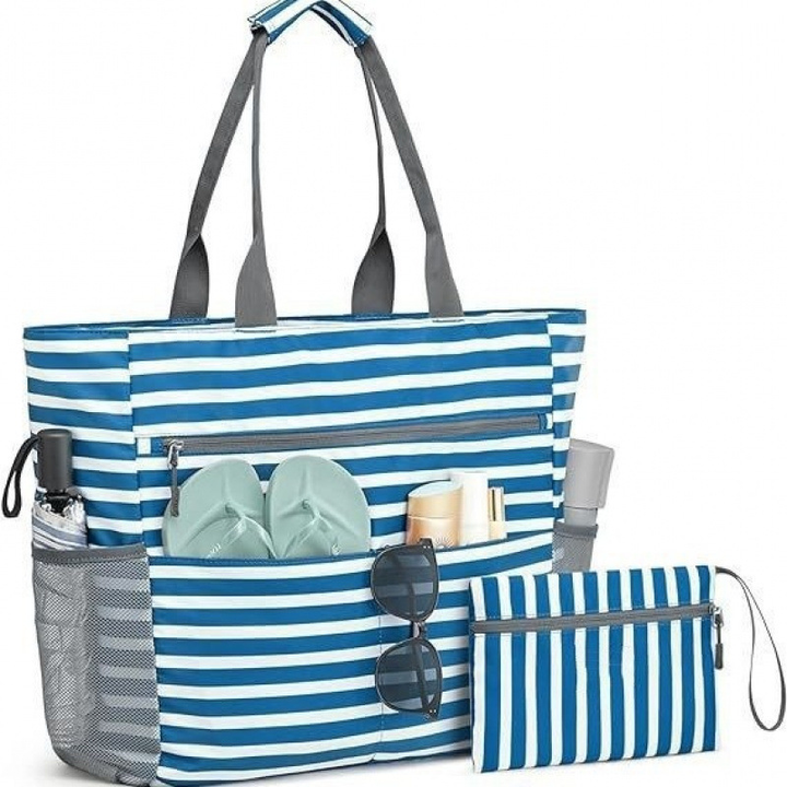 Bolsa tote impermeable grande para la playa, duradera y unisex, excelente para tus días de verano.
