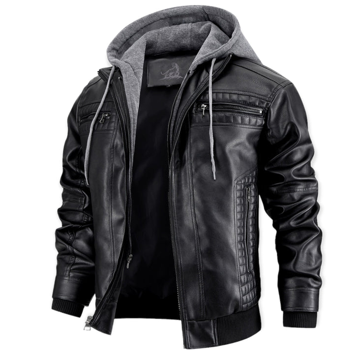 Chaqueta con capucha y cremallera para hombre, estilo urbano, ropa casual y moderna.