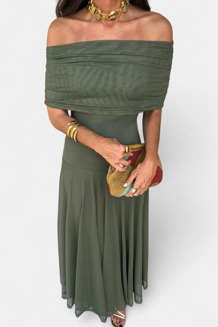 Vestido maxi de mujer Jessamy con estampado tie-dye único y un hombro, moda de verano.