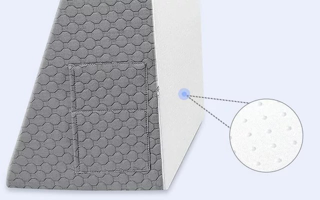 Cuña ergonómica versátil para dormir, leer o elevar extremidades, mejorando la calidad del descanso.