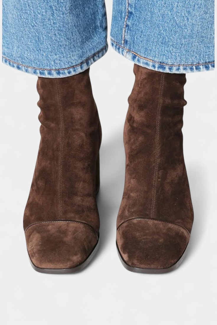 Botas de tacón grueso para mujer, elegantes y cómodas, perfectas para el estilo de otoño e invierno.