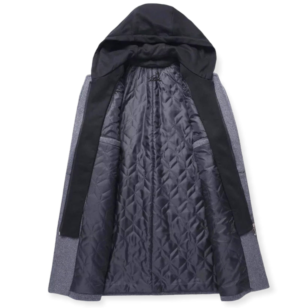 Moda hombre: Chaqueta casual de entretiempo con doble cierre. Cremallera y botones para un look moderno y confortable.