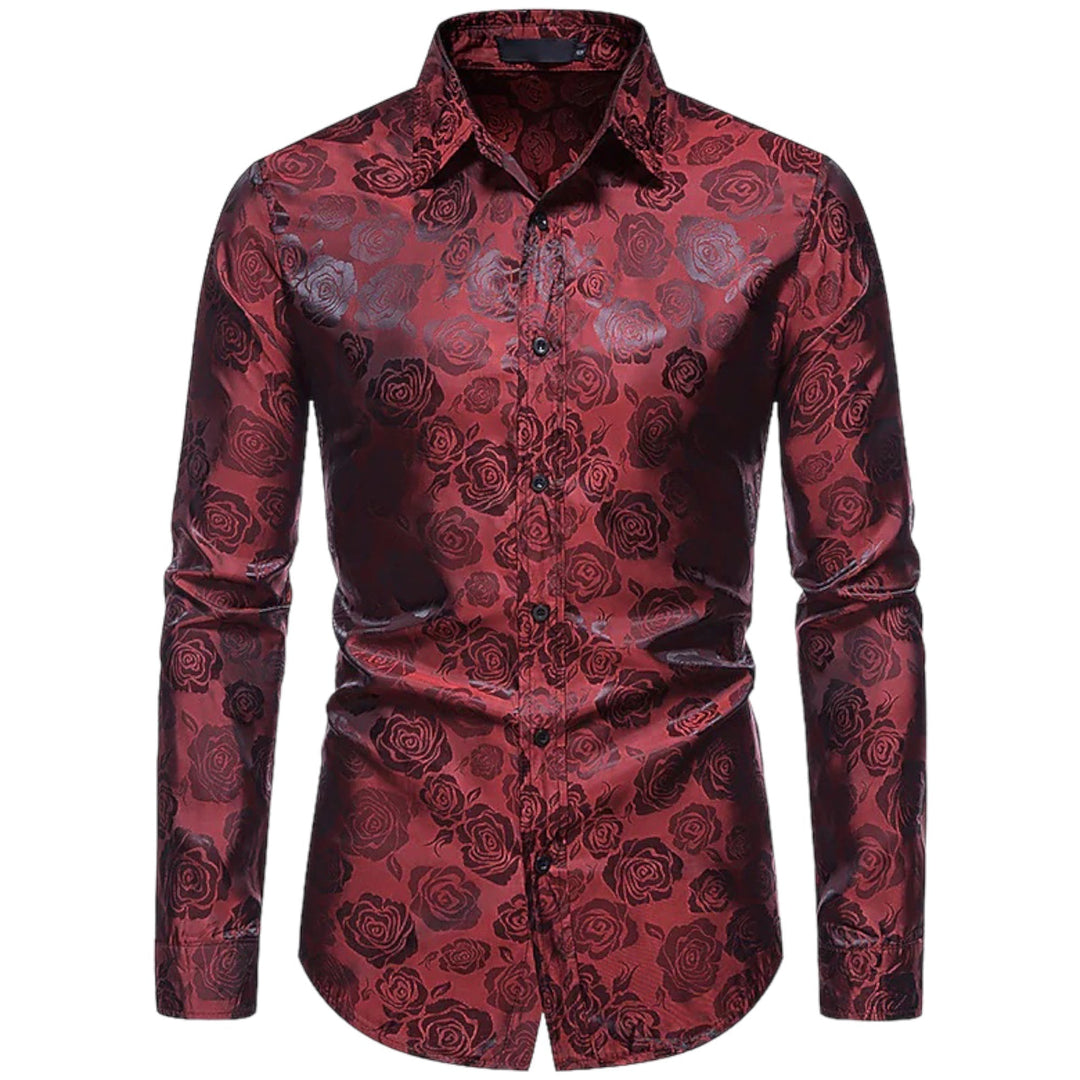 Camisa de hombre manga larga con estampado floral. Confortable y sofisticada para el día a día.