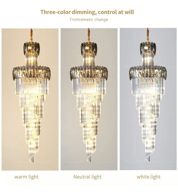 Diseño de candelabro francés escalonado, cristal transparente, lujo y estilo para tu hogar moderno.