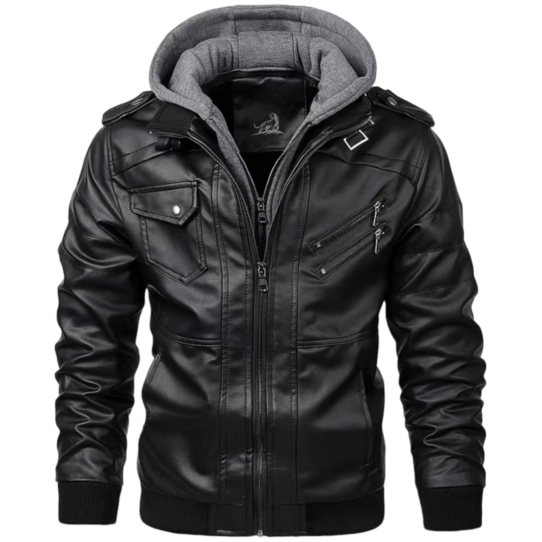 Abrigo de hombre urbano con capucha, chaqueta versátil para invierno y otoño. Moda casual exterior.