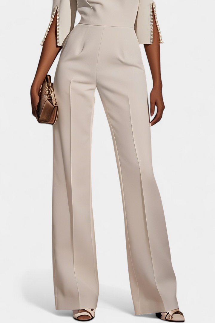 Mono elegante de cuello redondo para mujer, versátil para primavera, verano y otoño.