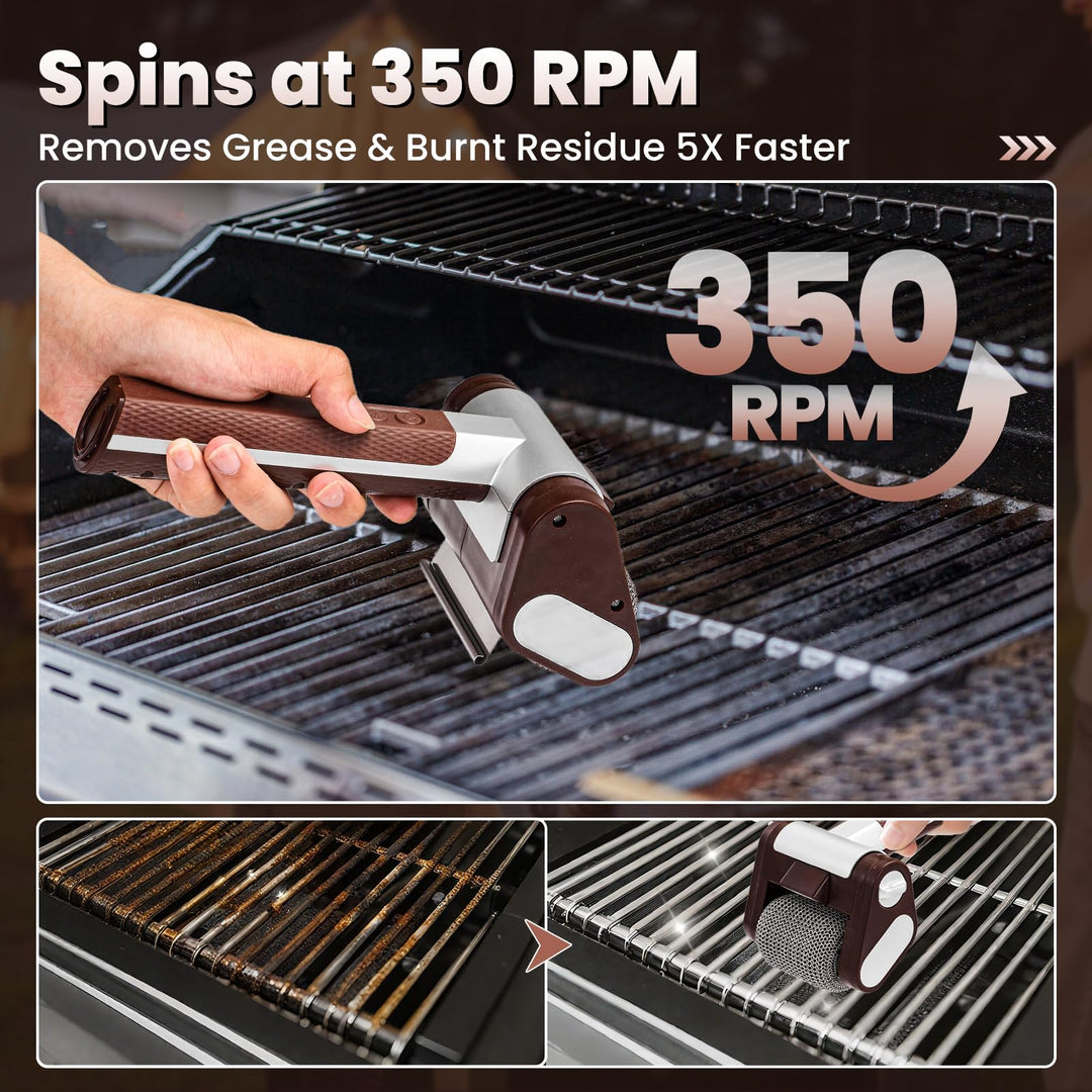 Utensilio de limpieza eléctrico sin cerdas para parrillas de barbacoa. Mantiene tu hogar limpio.