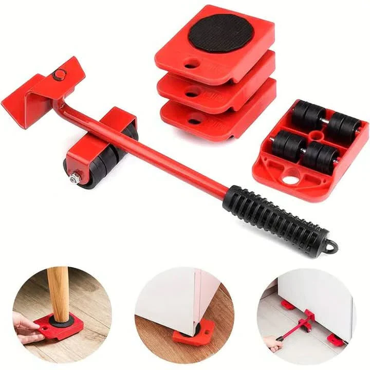Kit de ruedas robustas para mover muebles pesados. Facilita la mudanza y reorganización del hogar sin esfuerzo.