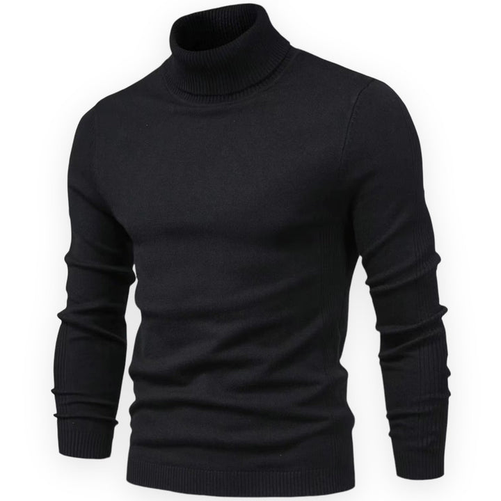 Jersey de cuello alto slim fit para hombre, ideal para un look elegante y cálido en invierno.