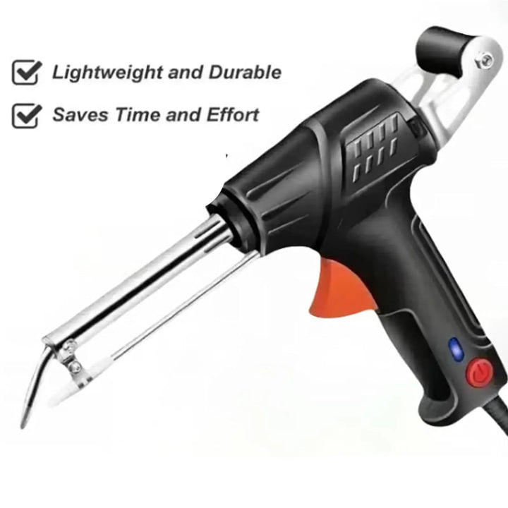 Soldador de precisión con punta fina para componentes electrónicos. Ideal para trabajos de estaño y reparaciones delicadas.