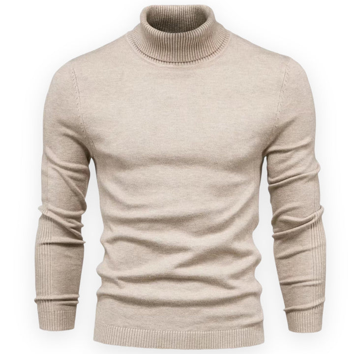 Moda masculina: jersey de cuello alto slim fit, cómodo y cálido, esencial para el guardarropa de invierno.