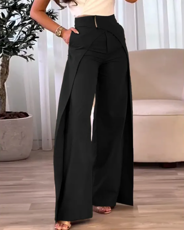 Pantalón de mujer talle alto, corte fluido y cómodo. Ropa femenina chic para un estilo moderno.